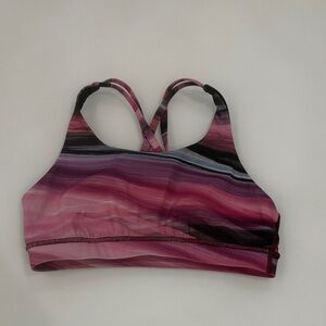 Lululemon Women's Strappy Sports Bra - Pink and Black